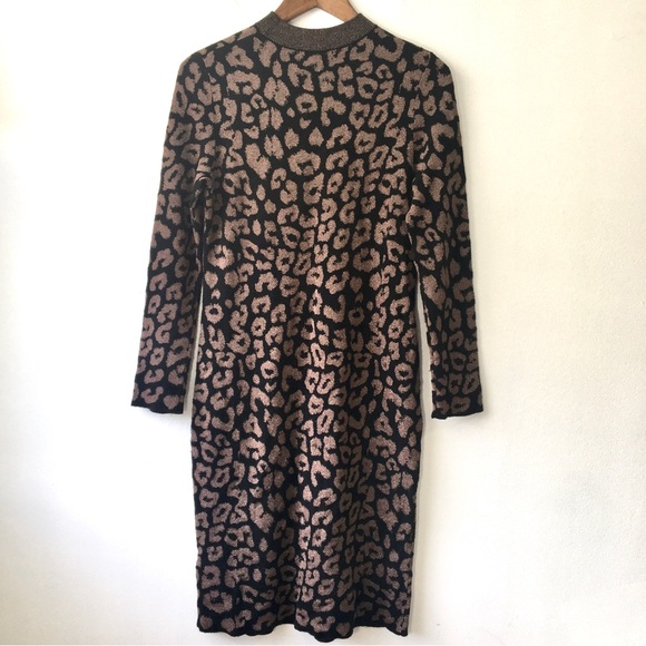 J Crew women’s leopard long sleeve dress. Large size. Stretch fit. - Picture 1 of 14